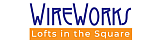 WireWorks logo highlighting Lofts in the Square with a modern and vibrant design.