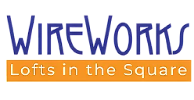 WireWorks: Lofts in the Square logo, featuring modern design and bold typography.