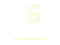 Modern Tracks at Seymour Apartments logo in elegant gold and white design.