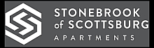 Modern logo for Stonebrook of Scottsburg Apartments, showcasing sleek design and style.