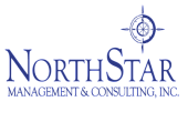 Elegant NorthStar Management & Consulting, Inc. logo featuring a stylized compass design in a sophisticated blue color.