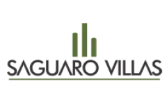 Elegant logo of Saguaro Villas with stylized green elements, representing modern and upscale living.