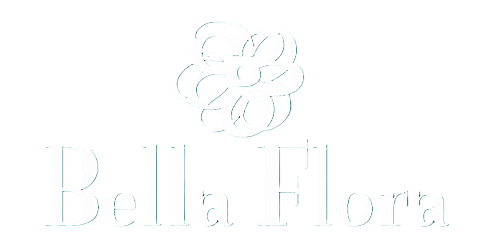 Elegant Bella Flora logo featuring a stylized floral design above the brand name in modern typography.