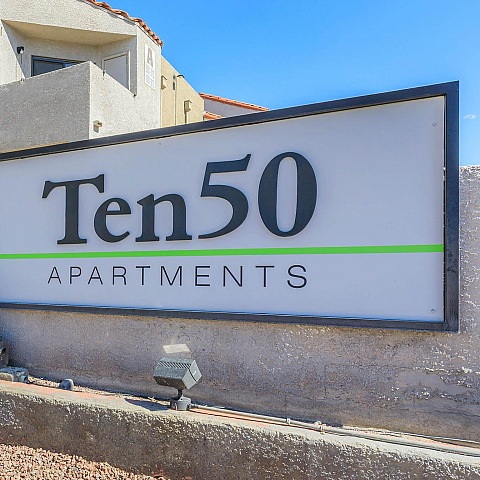 Inviting view of Ten50 Apartments with modern architecture and sunny ambiance.