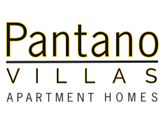 Elegant logo for Pantano Villas Apartment Homes, featuring bold and sophisticated typography.