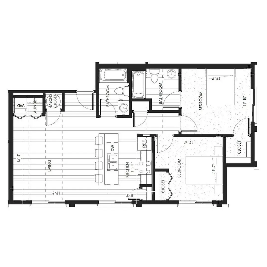 Monon Lofts - Two-Bedroom Floorplan