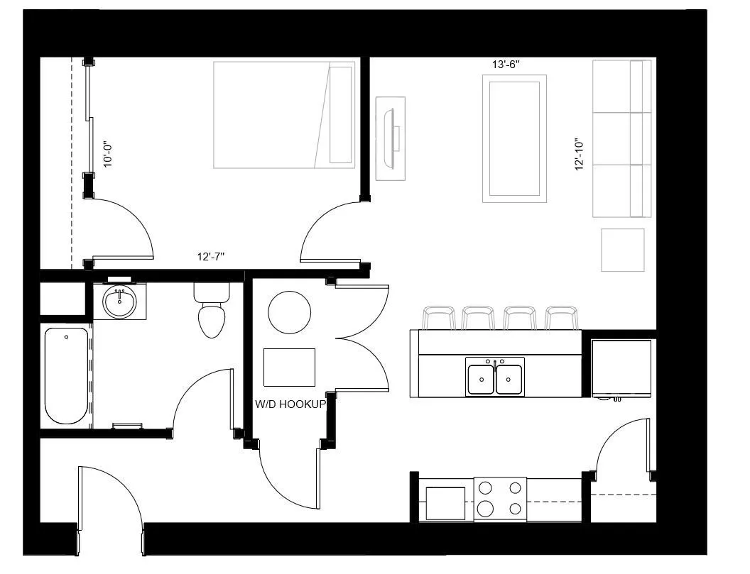 Lawrence Senior - One-Bedroom Floor Plan