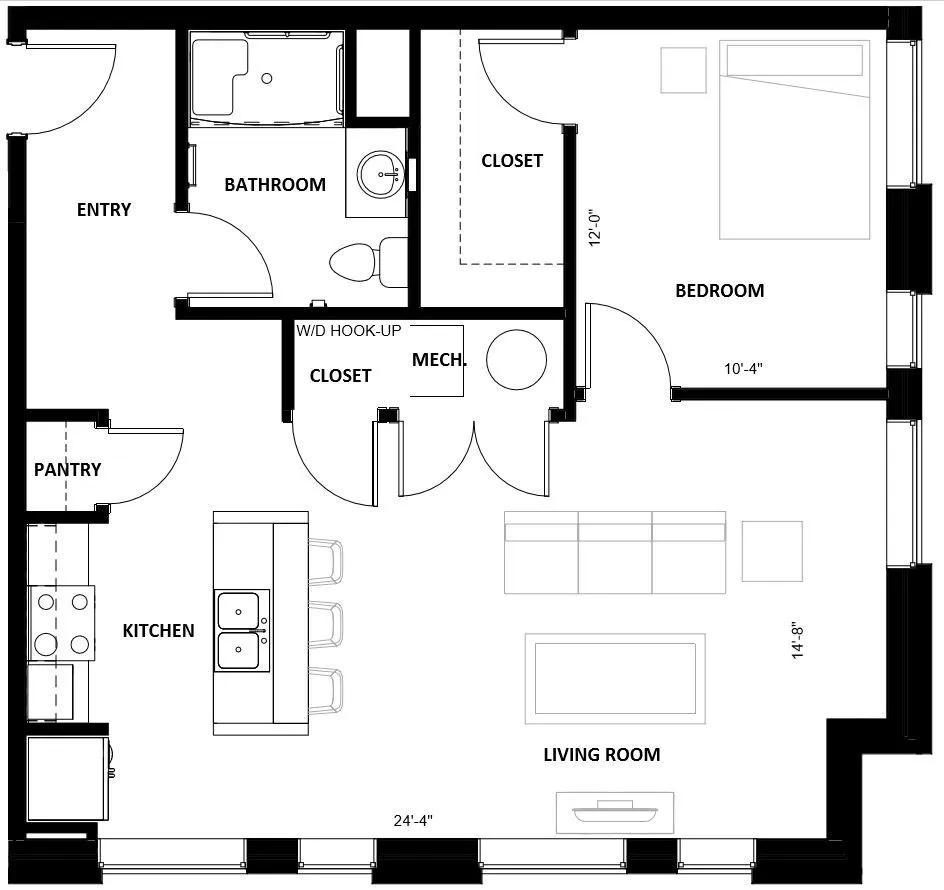 Lawrence Senior - One-Bedroom Floorplan