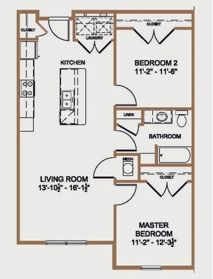 Line Lofts - Two Bedroom Floorplan