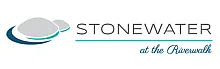 Logo for Stonewater at the Riverwalk featuring modern design elements and sleek typography.