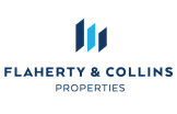Modern and sleek logo for Flaherty & Collins Properties featuring three vertically aligned geometric shapes conveying growth and innovation.