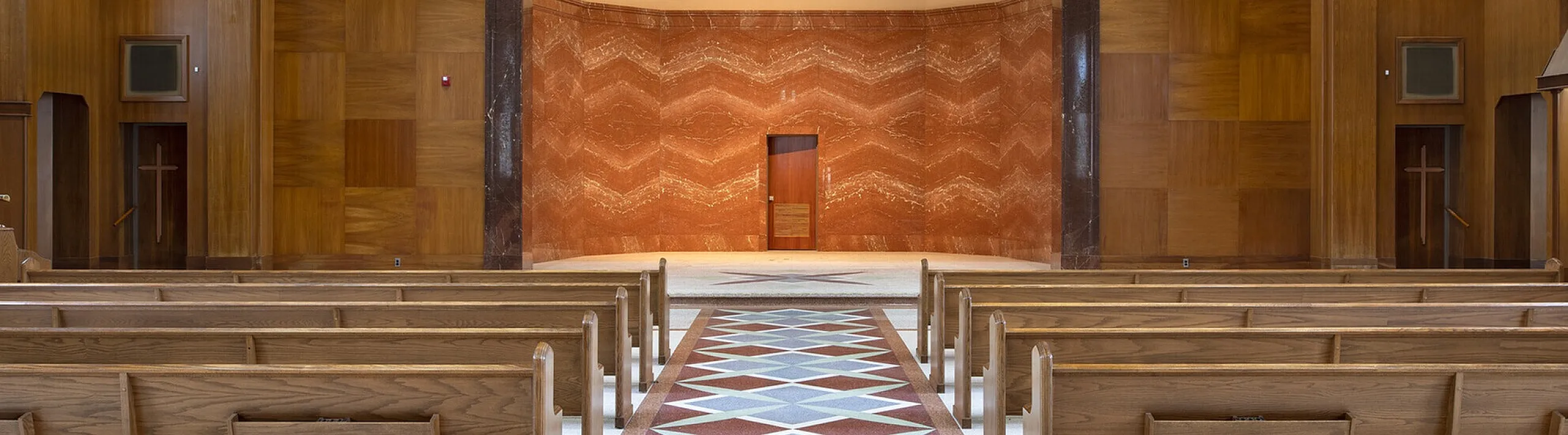https://liveatstmarys.com/ - Wooden Interior Chapel