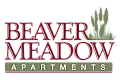 Beaver Meadow Apartments logo featuring elegant text and stylized grass imagery.