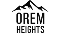 Logo of Orem Heights showcasing a stylized mountain design, symbolizing elevation and premium living.