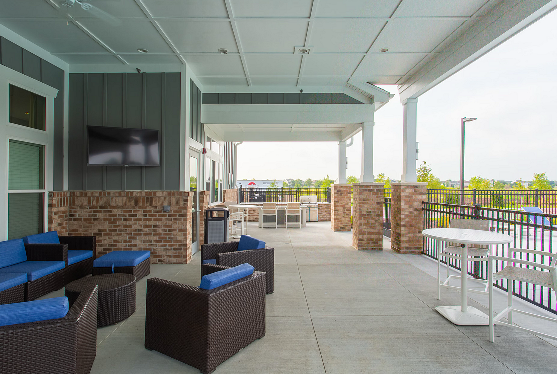Outdoor pool deck