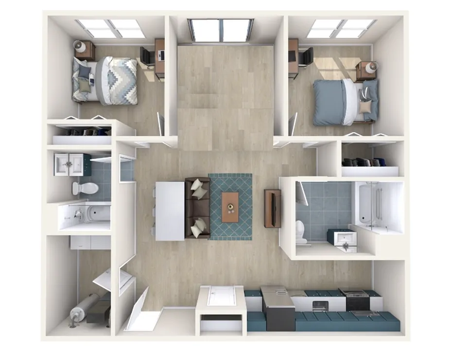 2 Rooms in top left merged