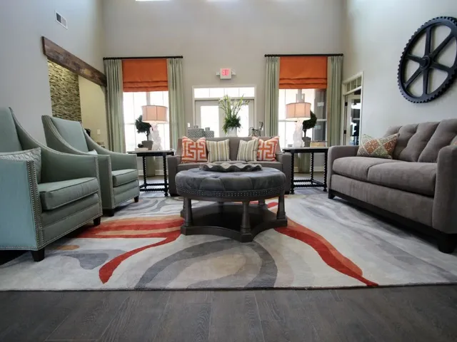Clubhouse interior with comfortable seating.