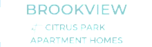 Sophisticated logo for Brookview at Citrus Park Apartment Homes, featuring modern geometric design.