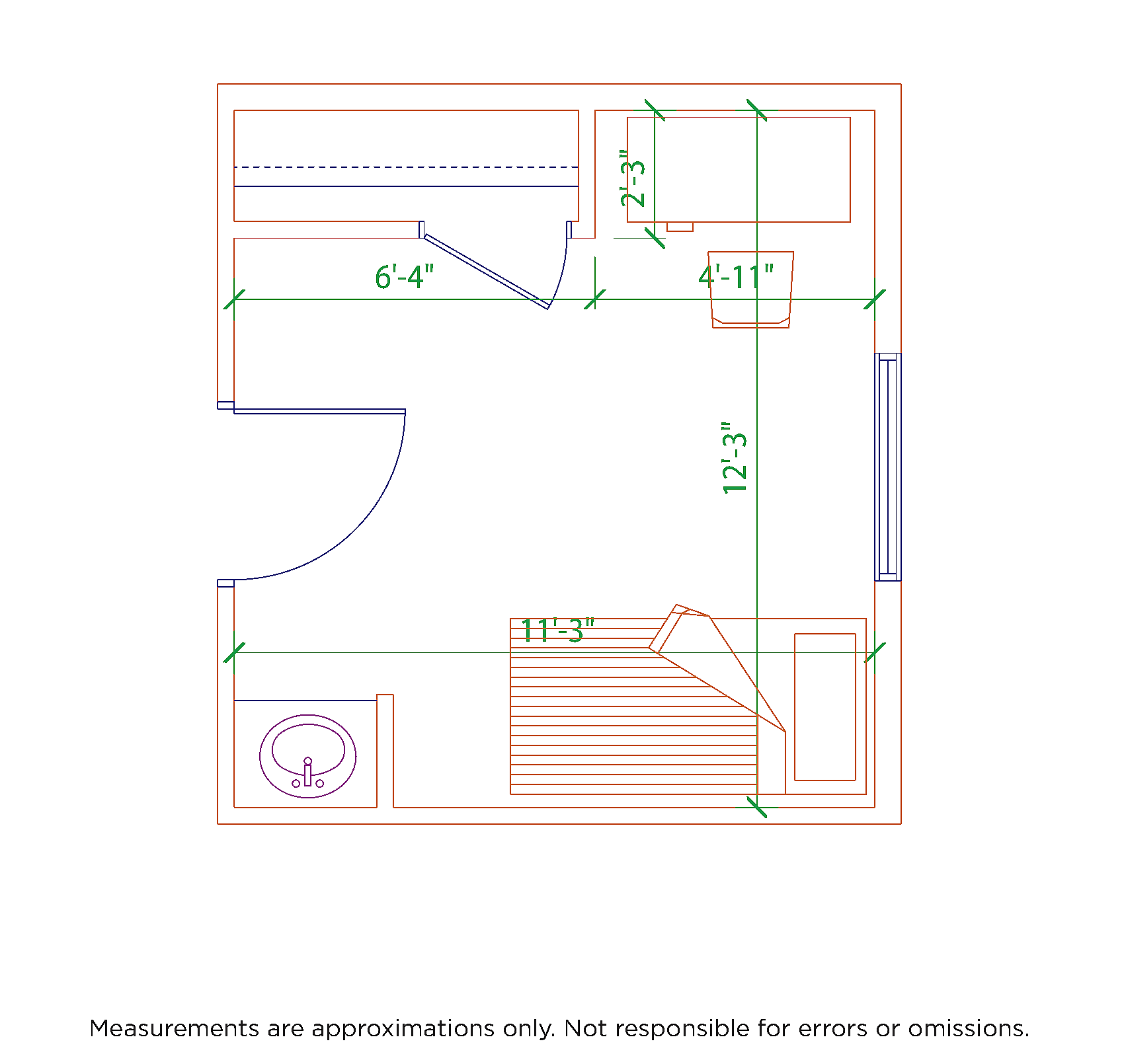 Ivy House luxury residence hall floor plan featuring a cozy layout with precise dimensions, ideal for a stylish urban lifestyle.