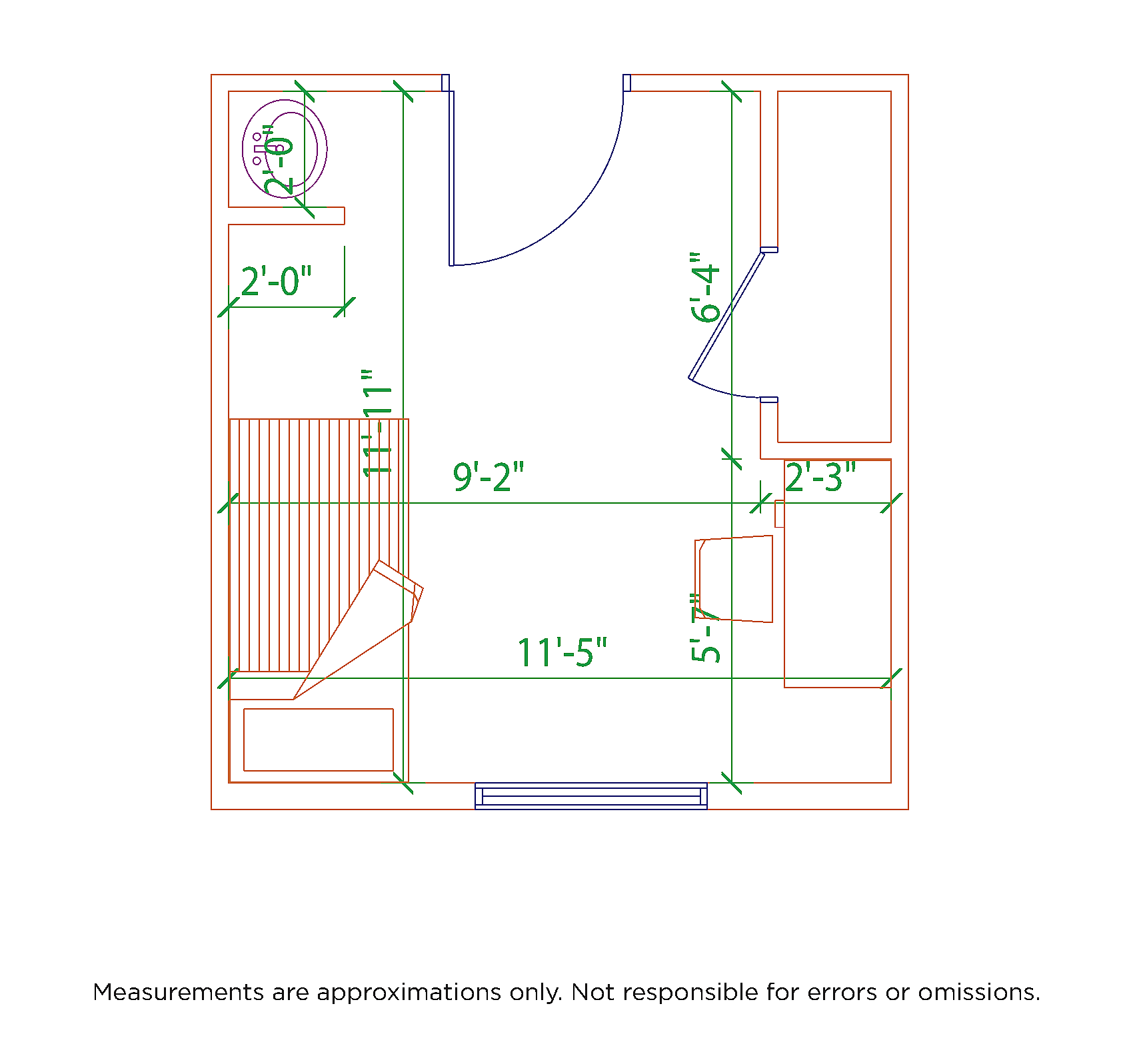 Ivy House luxury residence hall floor plan with efficient layout featuring well-sized bedroom, compact bathroom, and cozy living space.