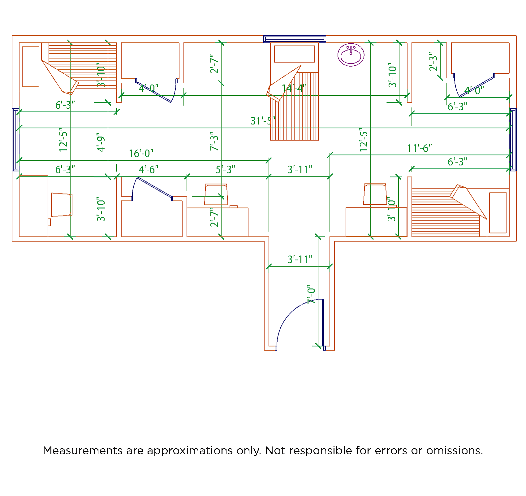 Ivy House luxury residence hall floor plan with modern 2D design, featuring spacious rooms and inviting common areas.