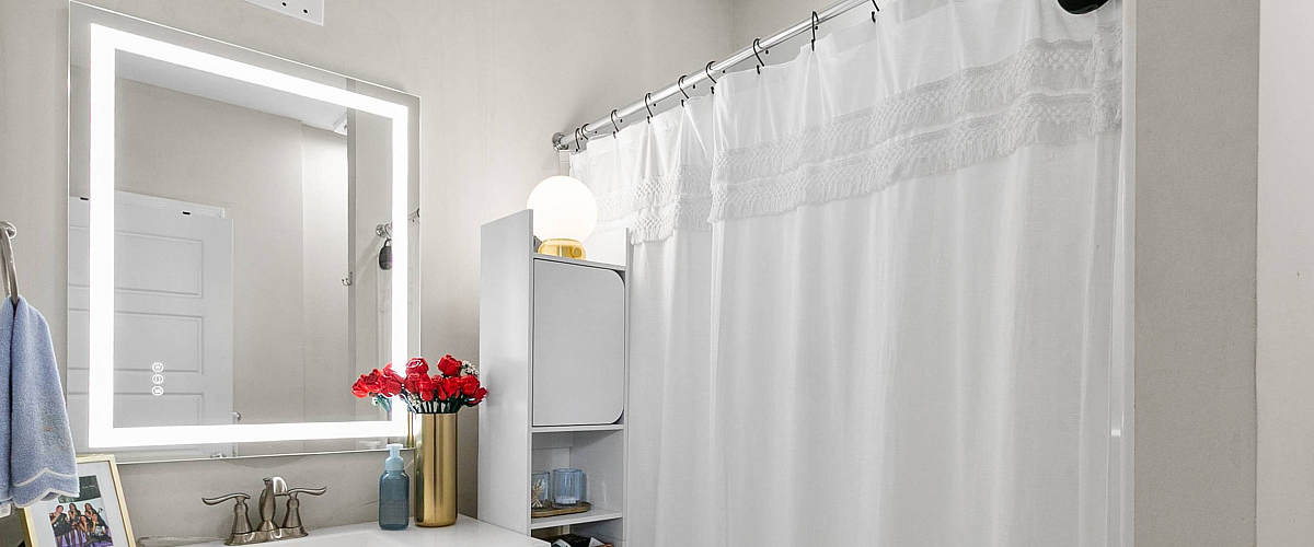 Old Row on Hackberry - Modern Bathroom with light up mirror