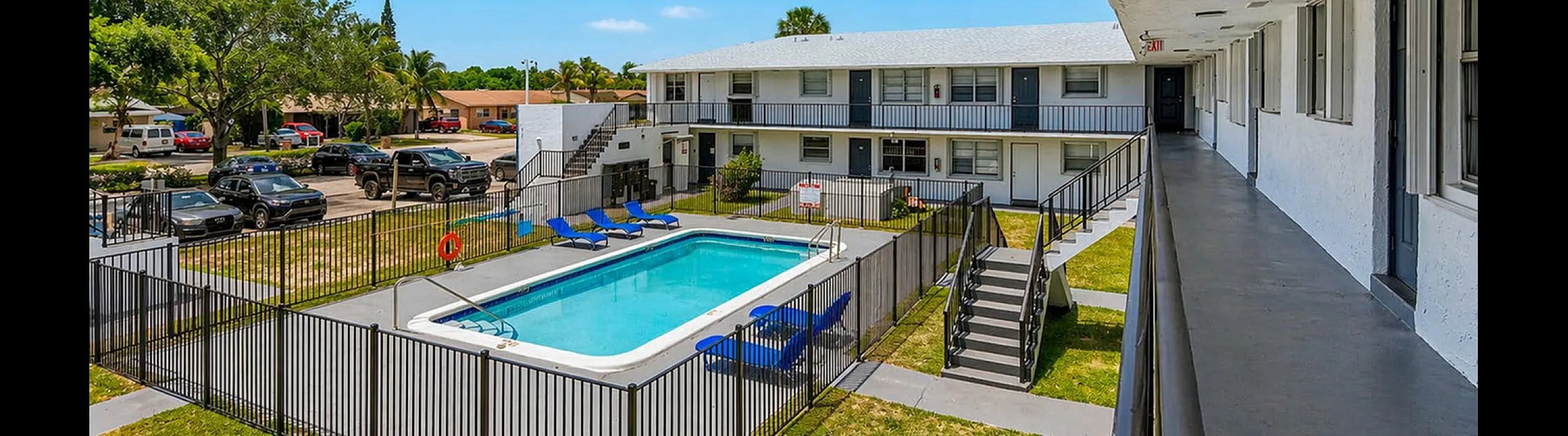 San Marco Apartments Pool Pompano Beach Florida complex bedrooms for rent