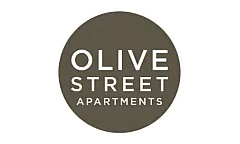 Olive Street Apartments logo in a sleek circular design with modern typography.
