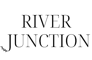 Elegant River Junction logo with a delicate floral accent, showcasing modern sophistication.
