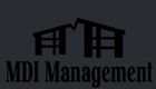 Logo of MDI Management featuring dual stylized buildings creating a sleek and modern design.