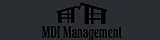 Sleek logo design featuring the silhouette of residential buildings with MDI Management branding.