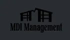 Elegant MDI Management logo featuring stylized buildings, symbolizing professional real estate services.