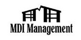 MDI Management logo featuring stylized building silhouettes, emphasizing professional property services.