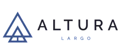 Altura Largo logo with modern triangular design in blue, symbolizing elegance and style.