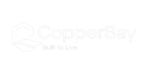 CopperBay logo with the slogan 'Built to Live' on a sleek black background.