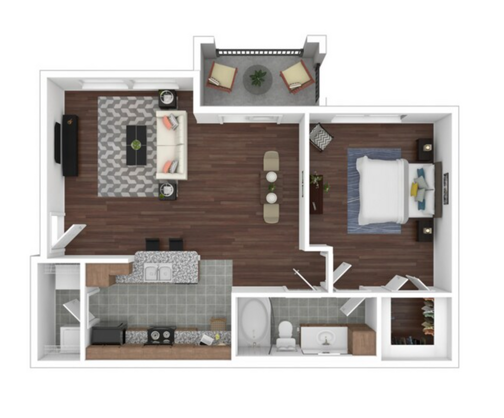 The Pointe at Victoria - One-Bedroom Floorplan