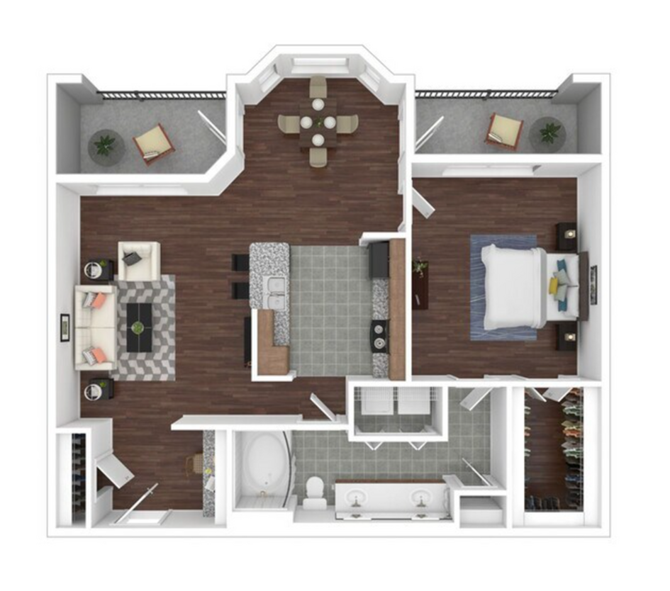 The Pointe at Victoria - One Bedroom Floorplan