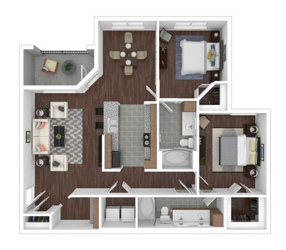 The Pointe at Victoria - Two Bedroom Floor Plan