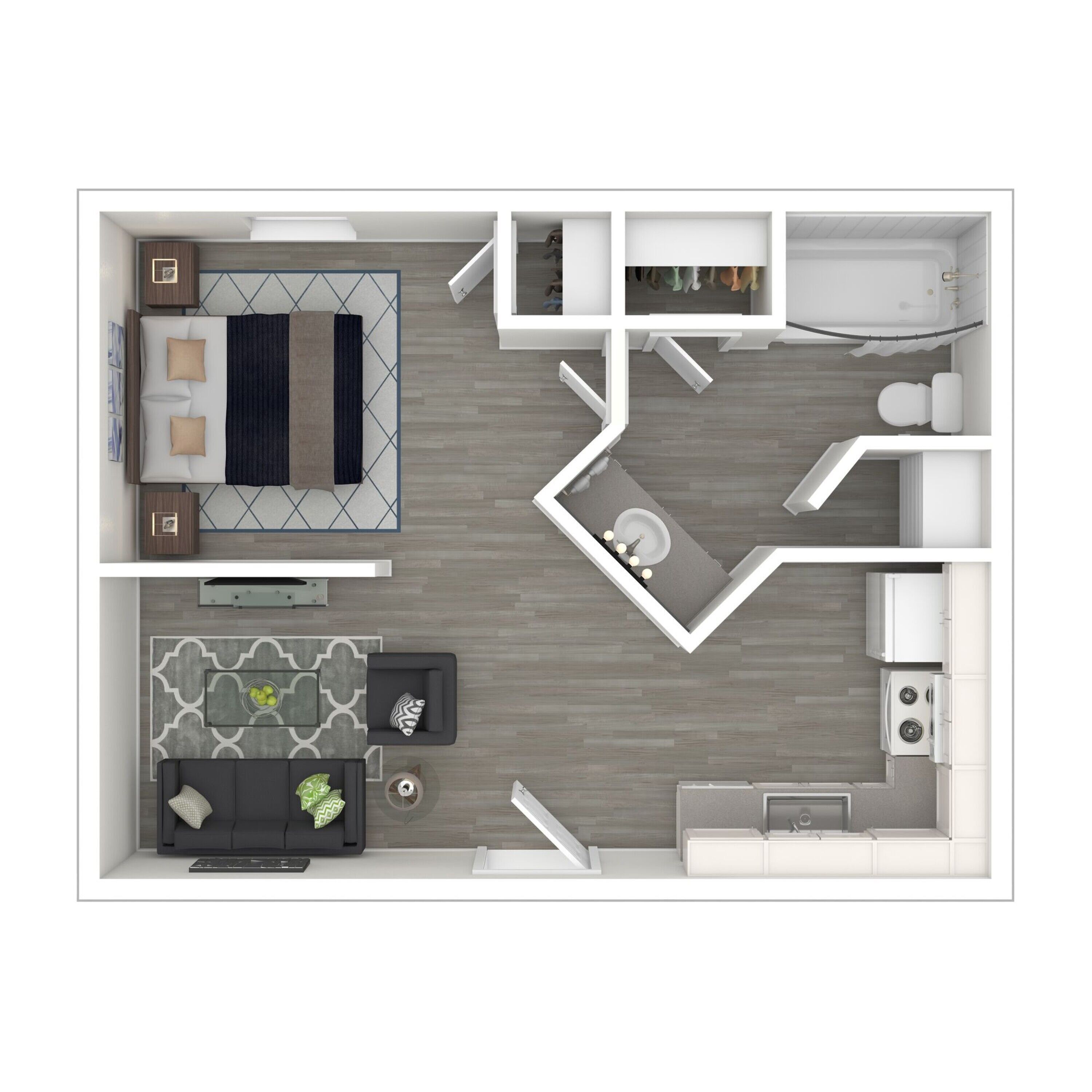 Woodside Flats - One-Bedroom Floorplan