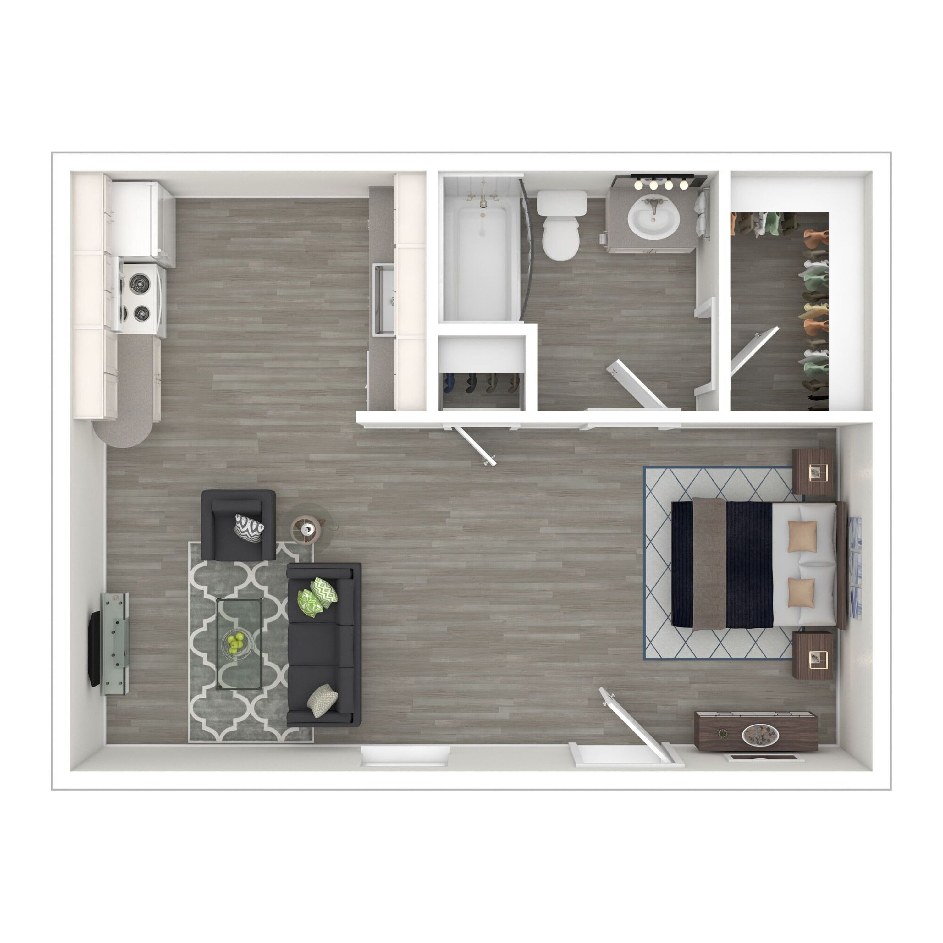 Woodside Flats - One-Bedroom Floorplan