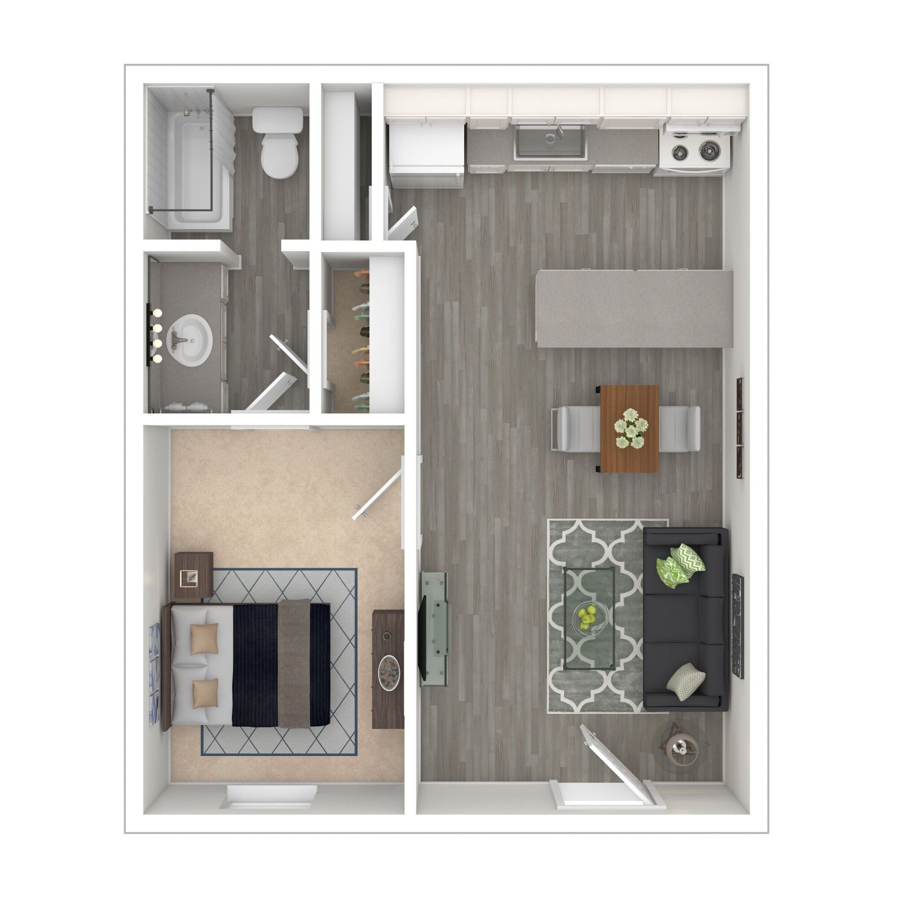 Woodside Flats - One-Bedroom Floorplan