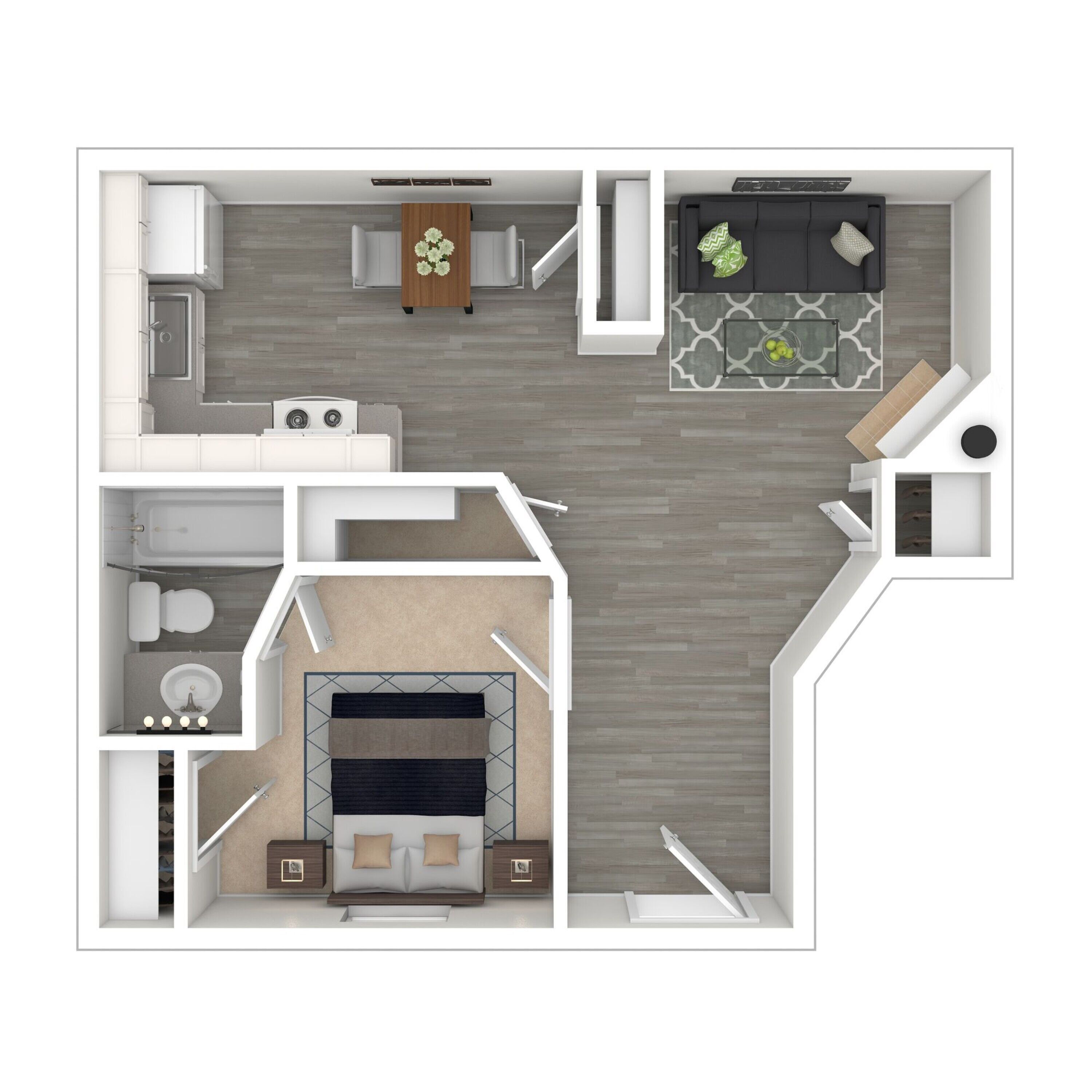 Woodside Flats - One-Bedroom Floorplan