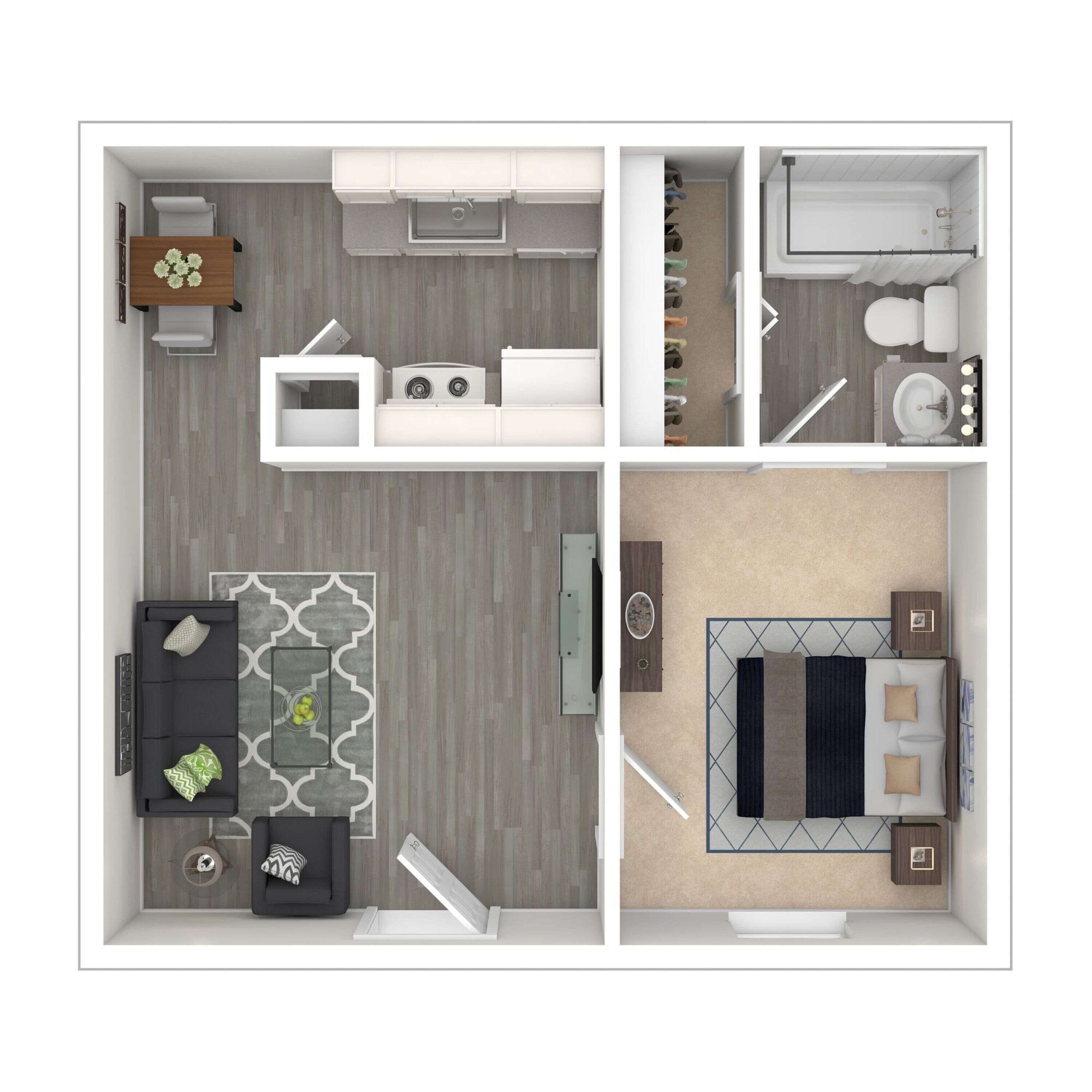 Woodside Flats - One-Bedroom Floorplan