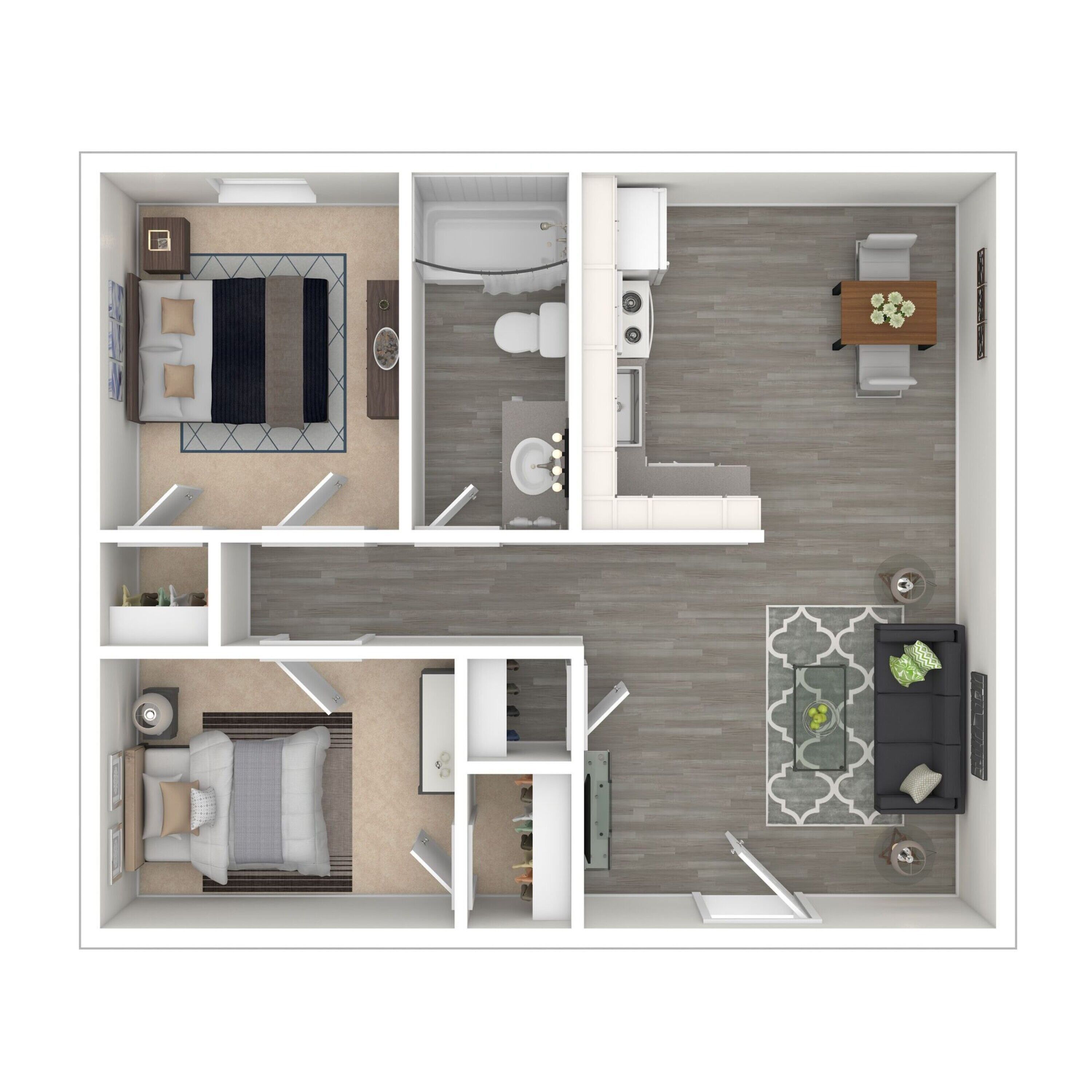 Woodside Flats - Two-Bedroom Floorplan