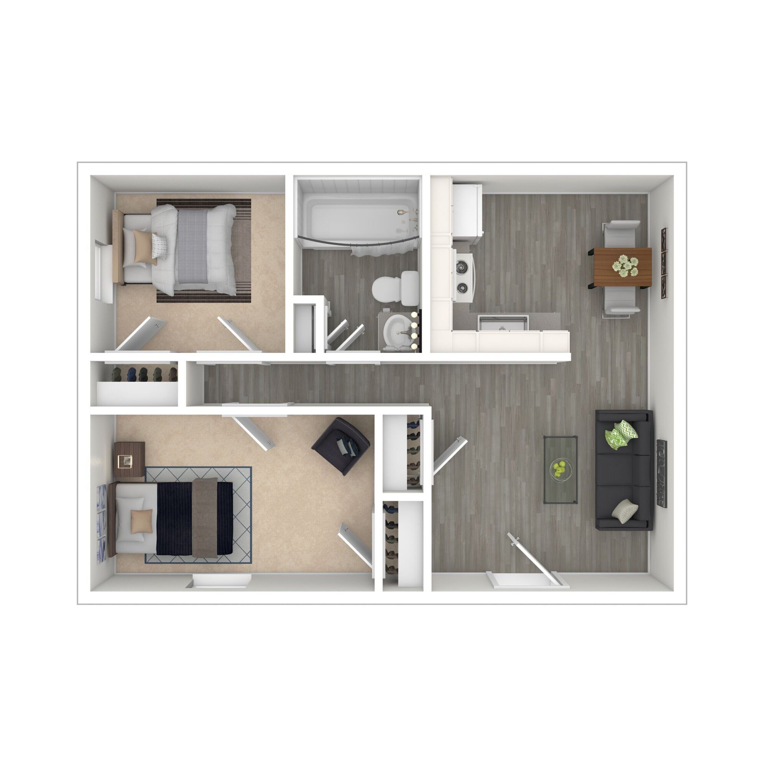 Woodside Flats - Two-Bedroom Floor Plan