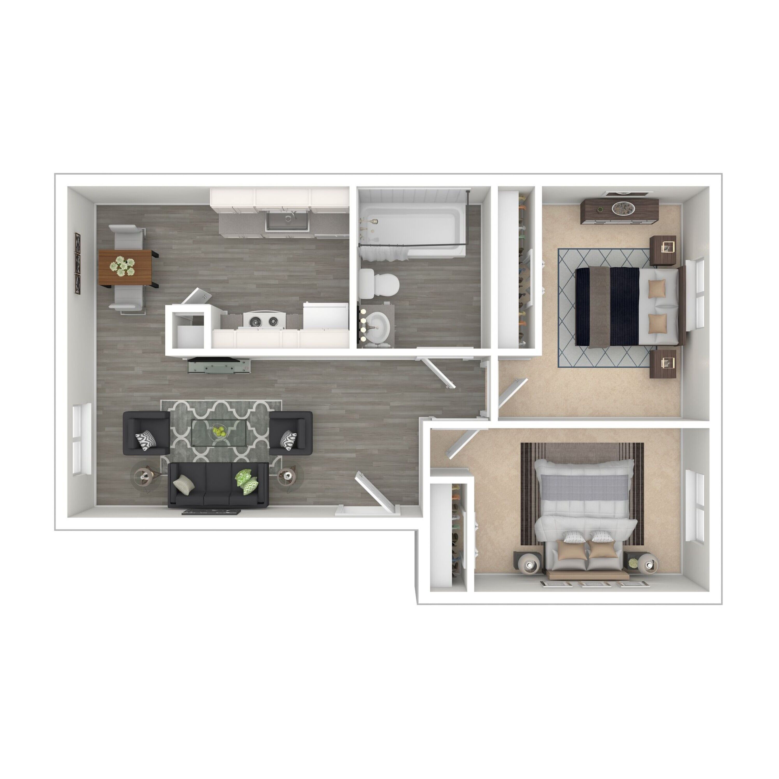 Woodside Flats - Two-Bedroom Floorplan