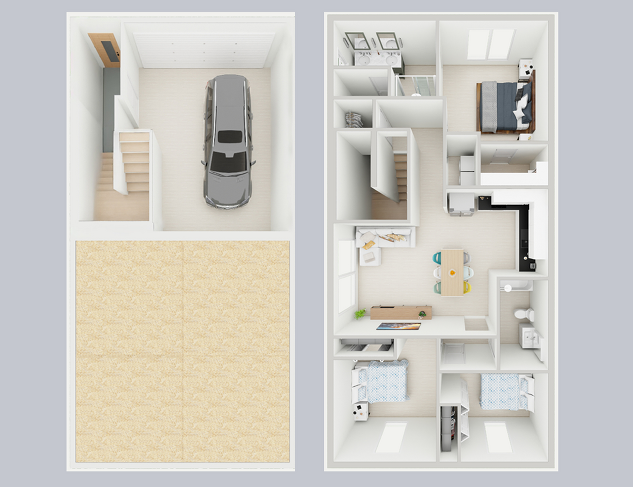 Stone Lake Townhomes - Two-Bedroom Floorplan