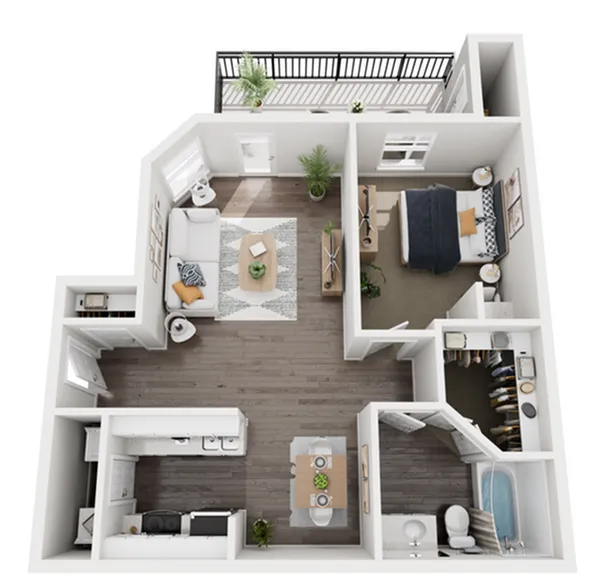 The Park on Forum - One-Bedroom Floorplan
