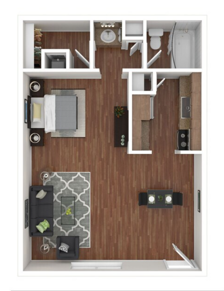 The Palm on SPID - One-Bedroom Floorplan