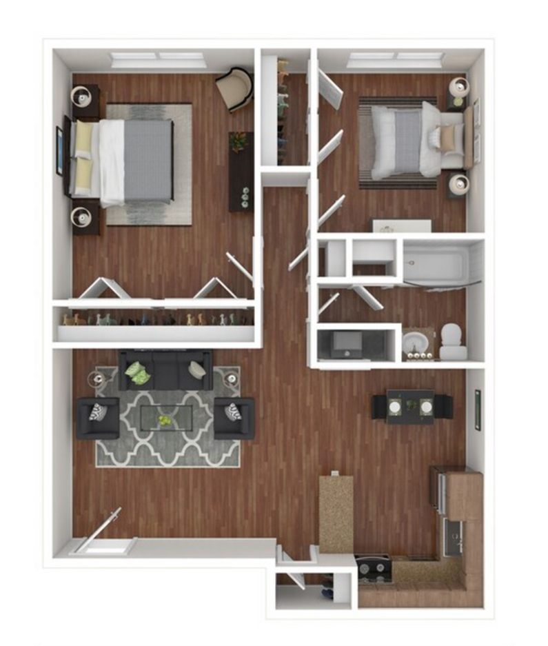 The Palm on SPID - Two-Bedroom Floor Plan
